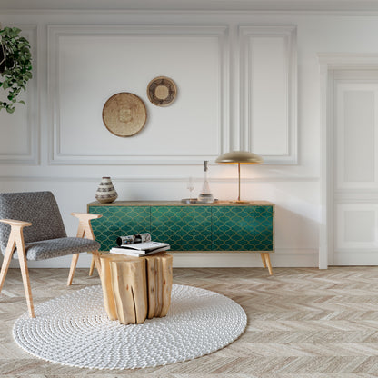 TESSELATED GREENERY Mueble de TV de 3 Puertas