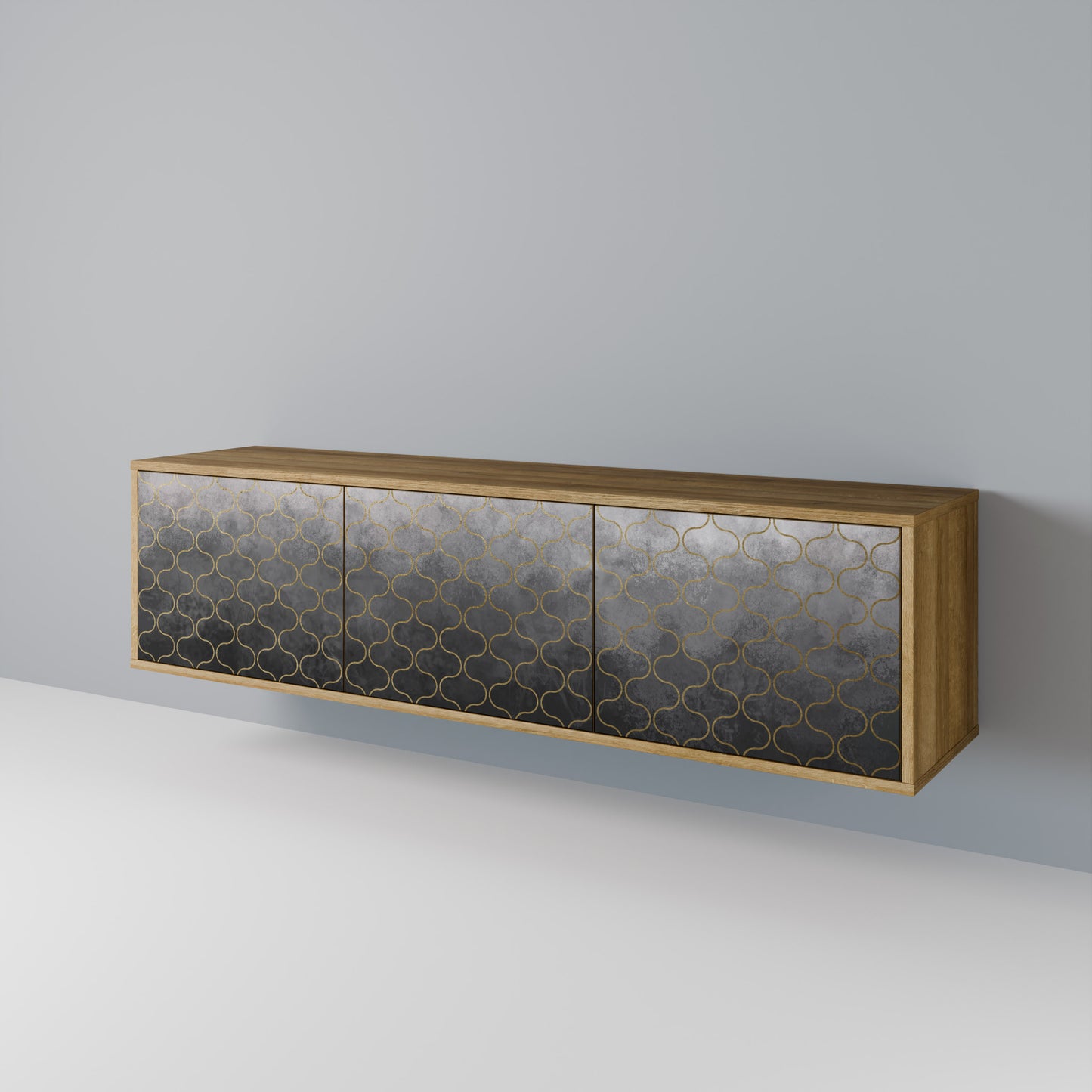 TESSELATED GRAYISH Mueble de TV de 3 Puertas