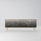 TESSELATED GRAYISH 3-Door TV Cabinet