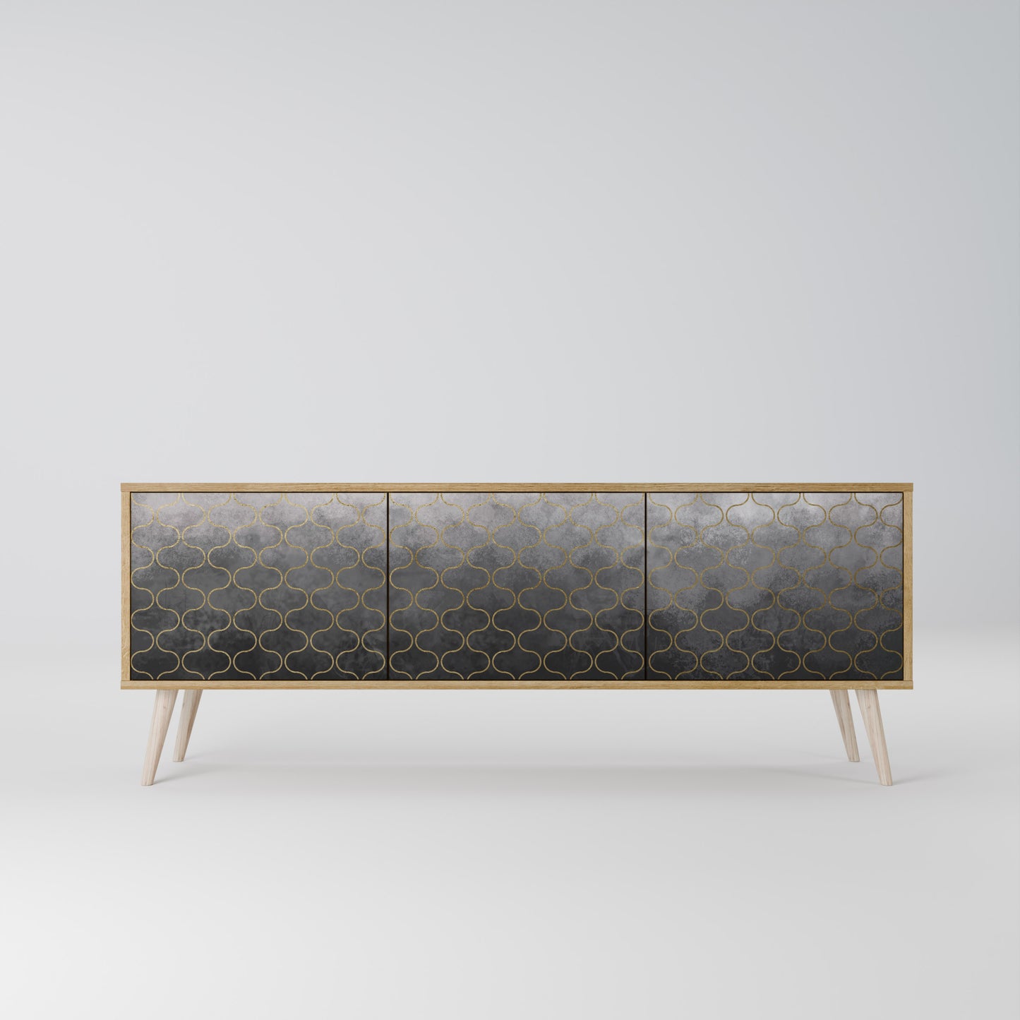 TESSELATED GRAYISH Mueble de TV de 3 Puertas