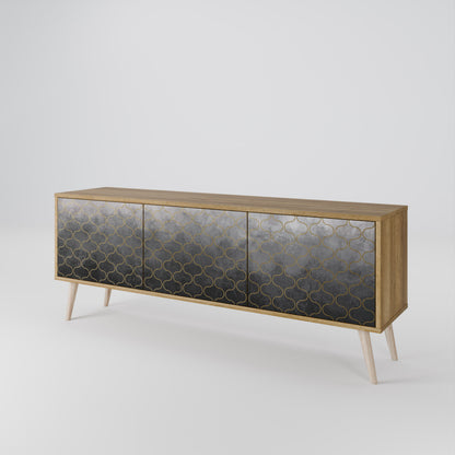 TESSELATED GRAYISH Mueble de TV de 3 Puertas