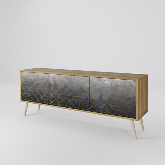TESSELATED GRAYISH Mueble de TV de 3 Puertas