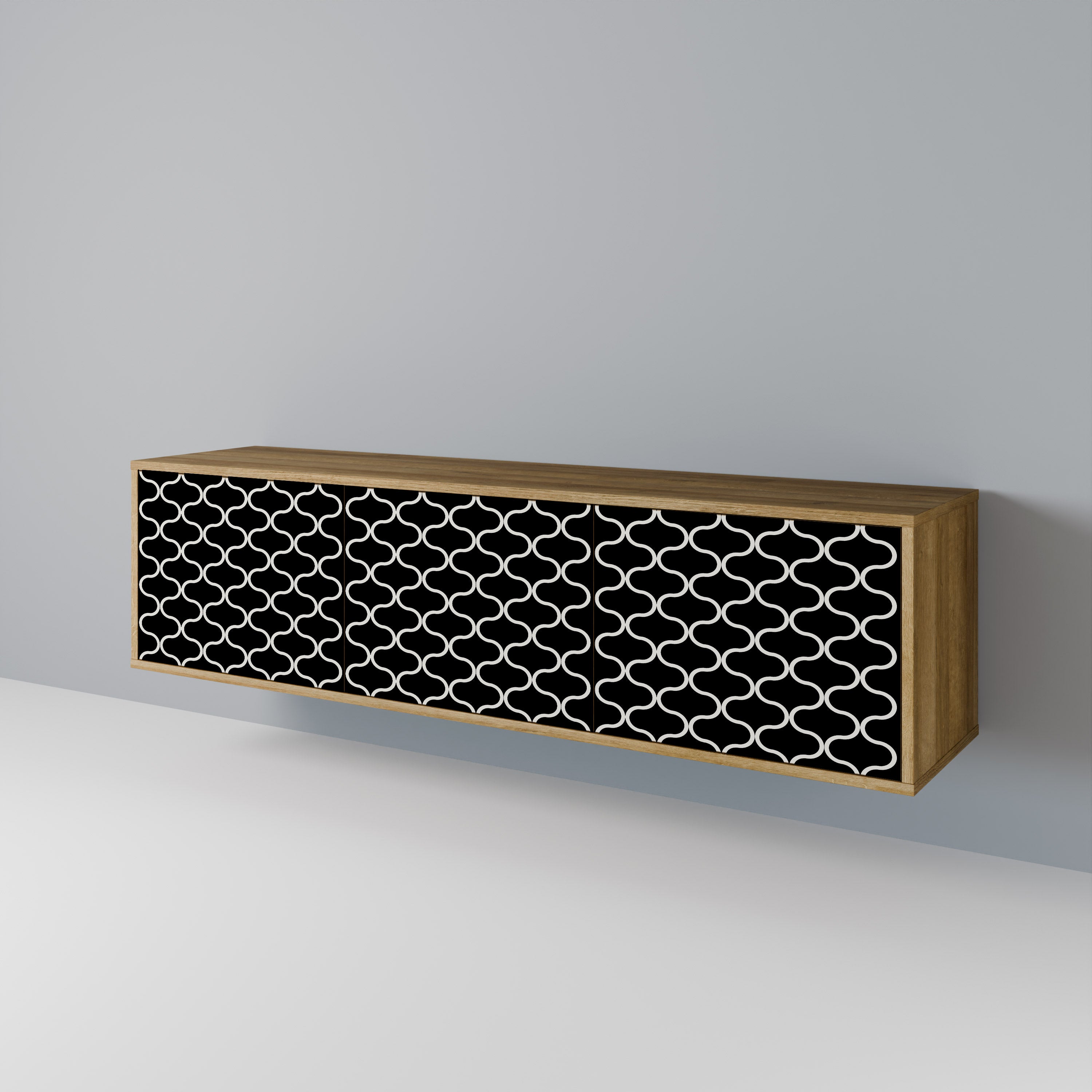 TESSELATED BLACKNESS Mueble de TV de 3 Puertas