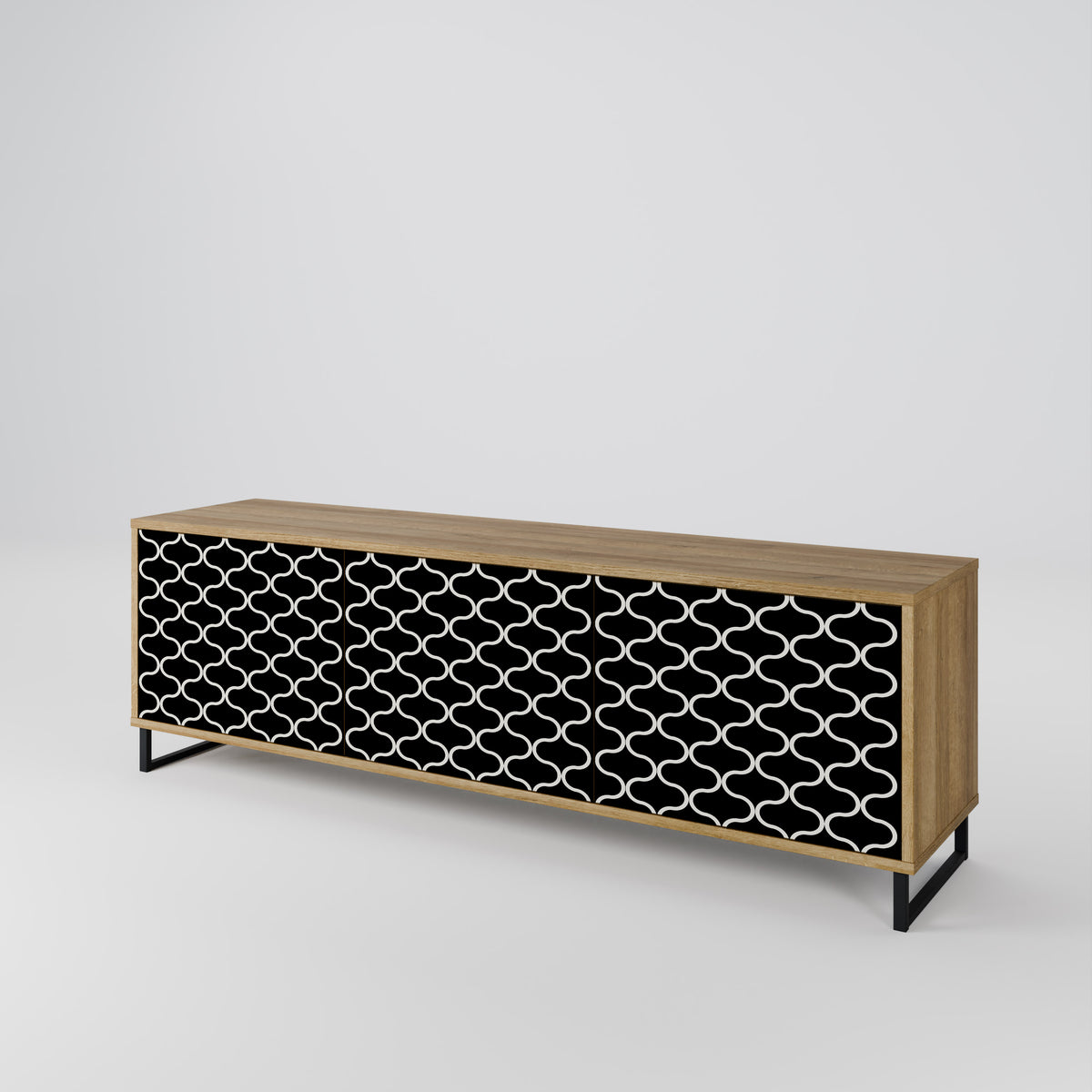 TESSELATED BLACKNESS Mueble de TV de 3 Puertas