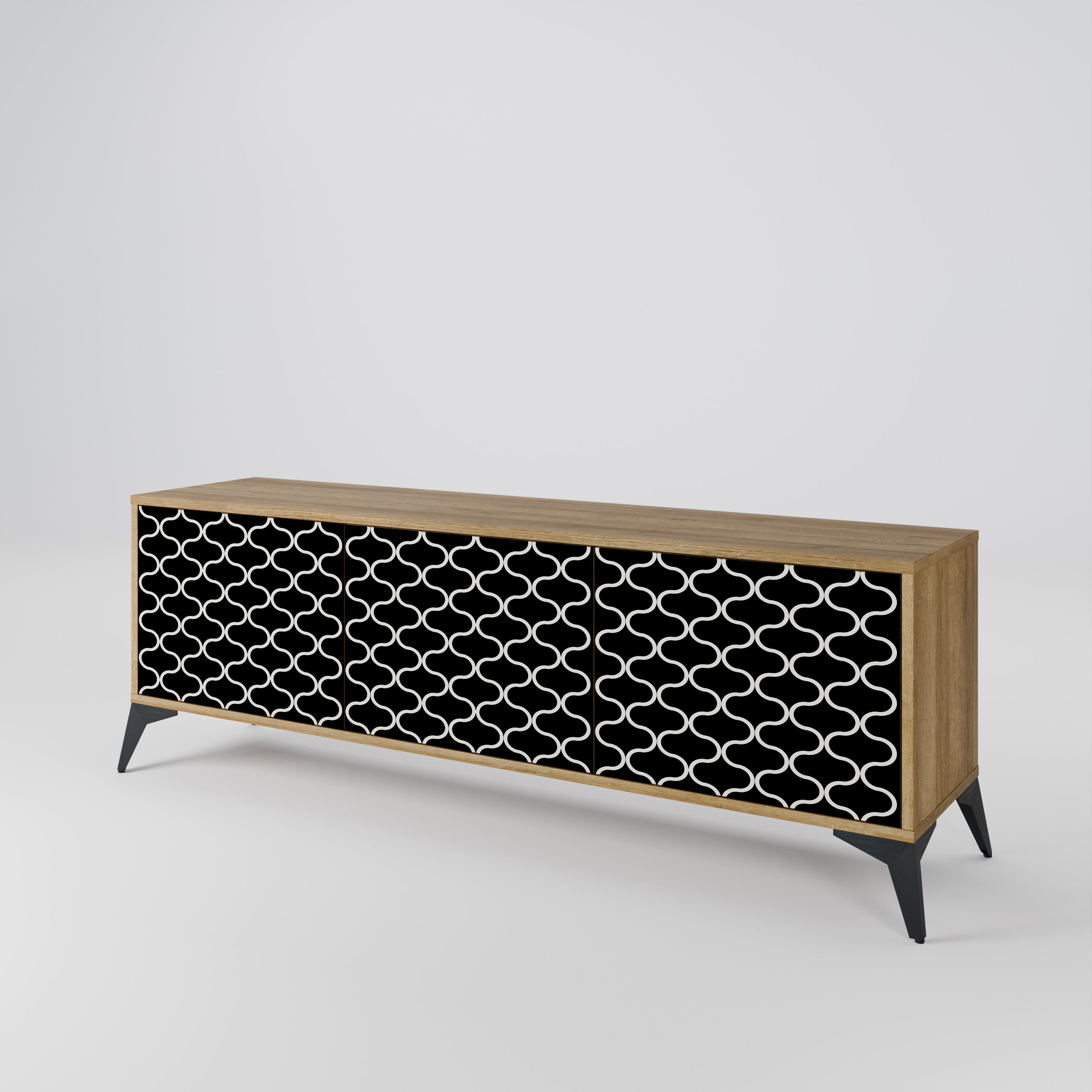 TESSELATED BLACKNESS Mueble de TV de 3 Puertas