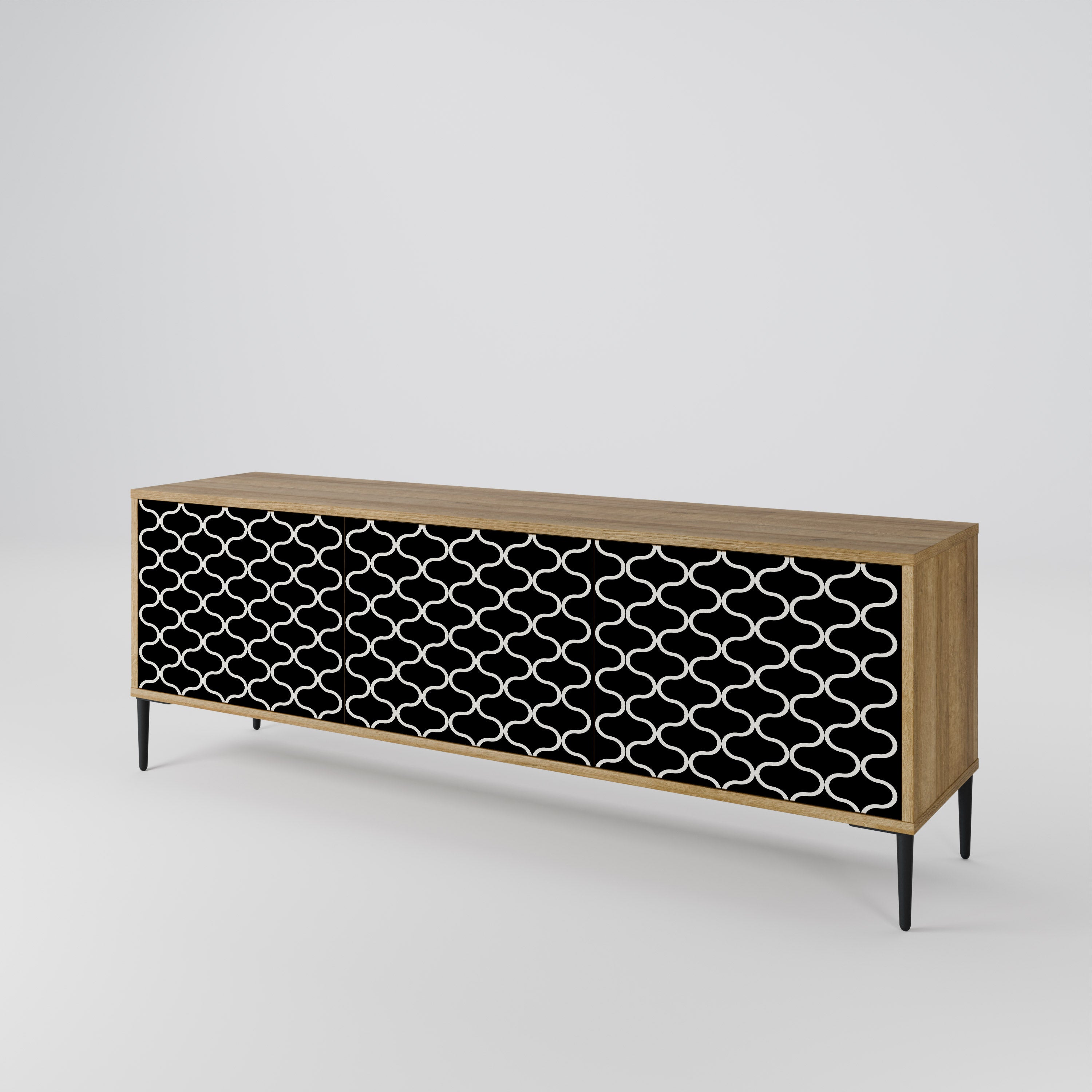 TESSELATED BLACKNESS Mueble de TV de 3 Puertas