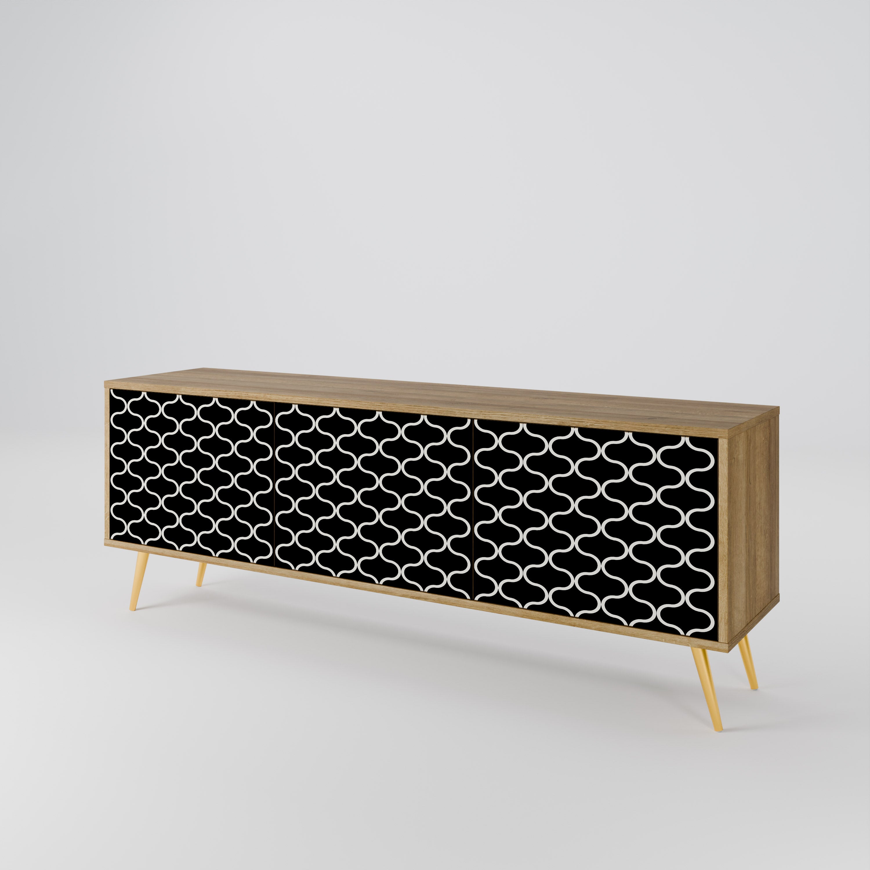 TESSELATED BLACKNESS Mueble de TV de 3 Puertas