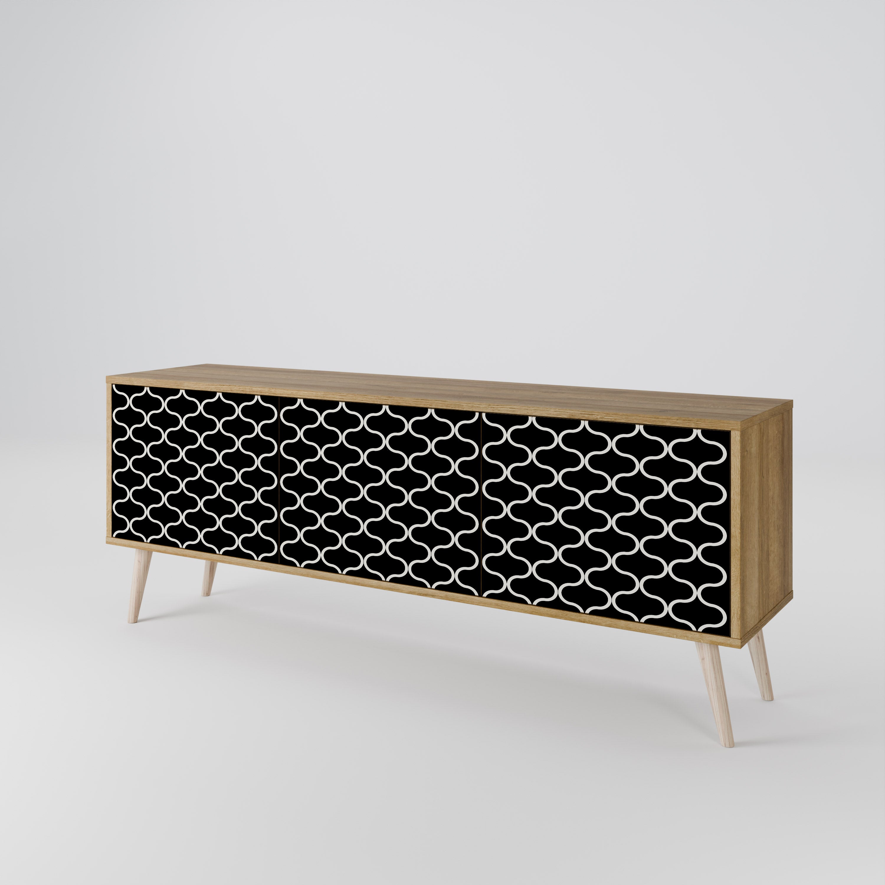 TESSELATED BLACKNESS Mueble de TV de 3 Puertas