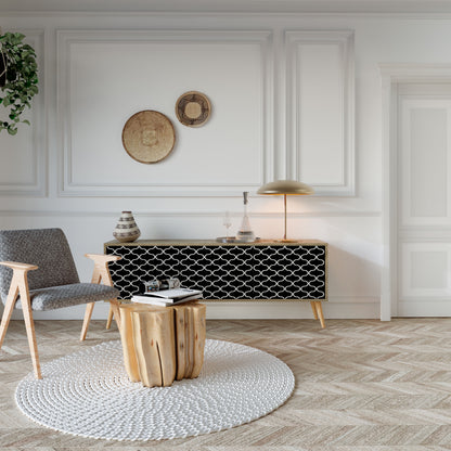 TESSELATED BLACKNESS Mueble de TV de 3 Puertas