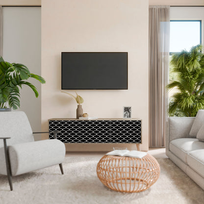 TESSELATED BLACKNESS Mueble de TV de 3 Puertas