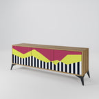 PIANO FANTASY Mueble de TV de 3 Puertas en Efecto Roble