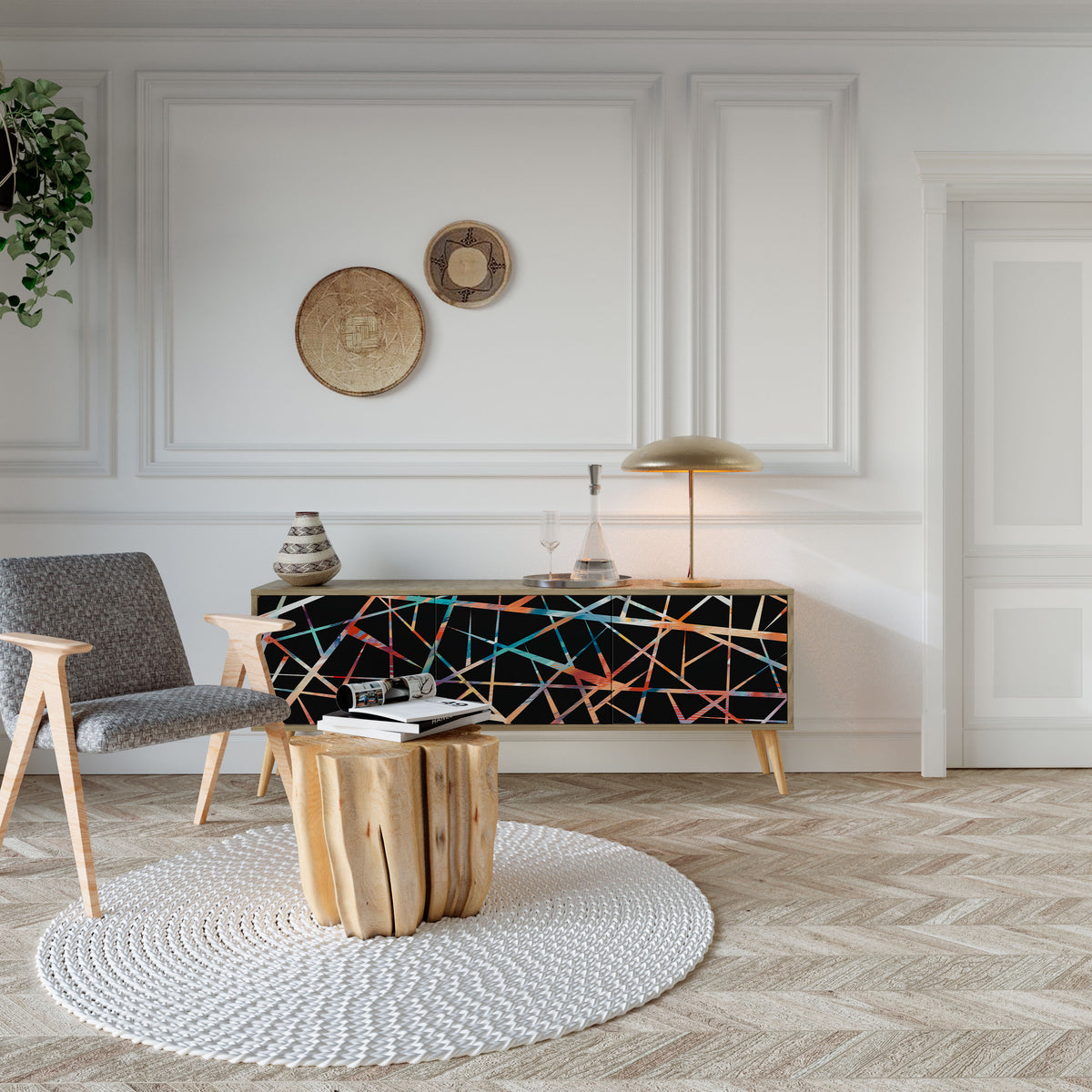 POLYGON VERVE Mueble de TV de 3 Puertas