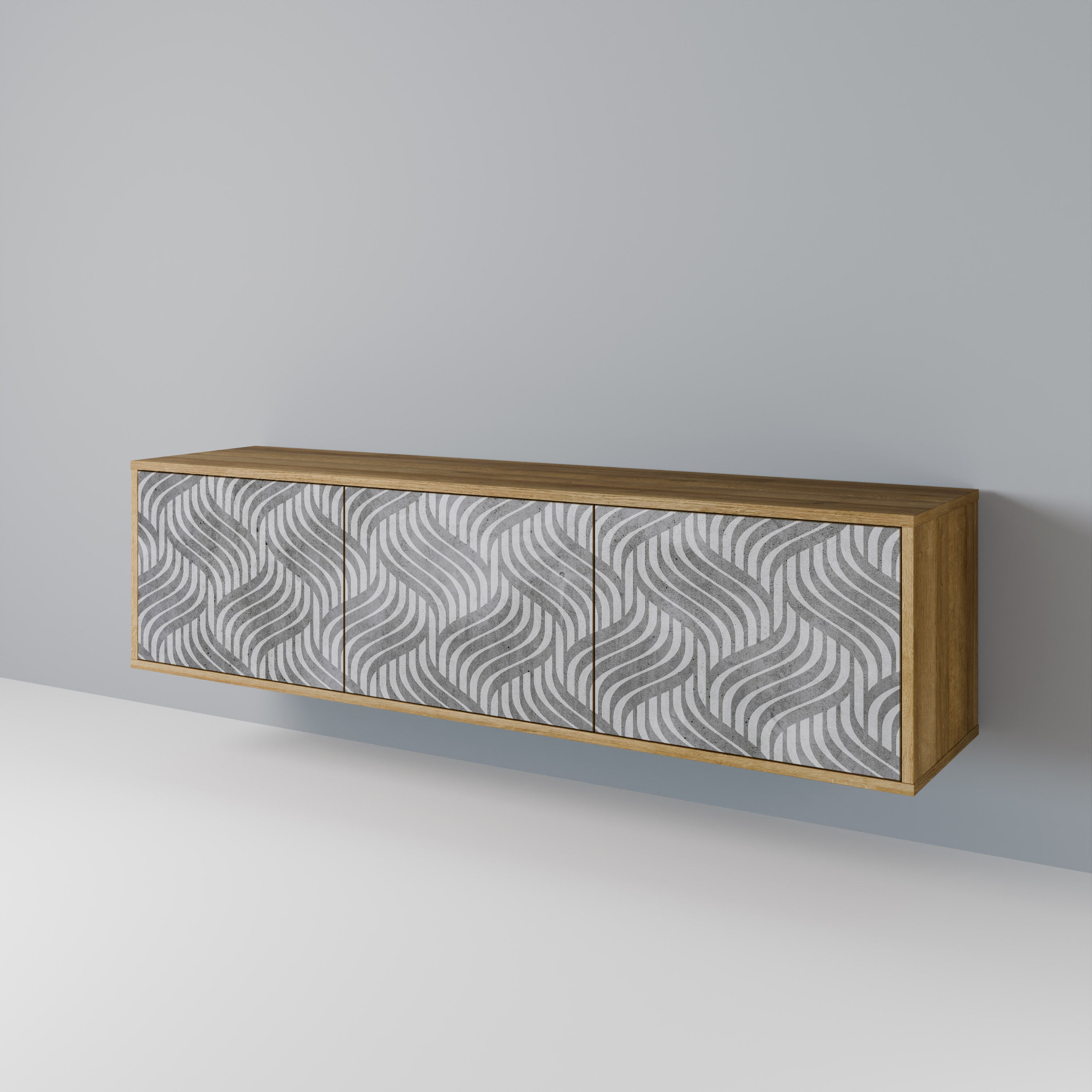 CONCRETE MOVEMENT Mueble de TV de 3 Puertas