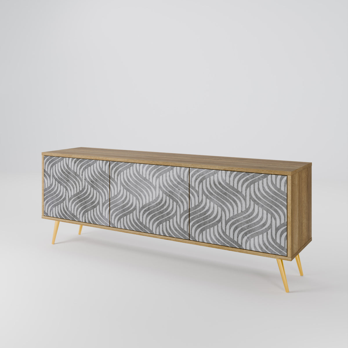 CONCRETE MOVEMENT Mueble de TV de 3 Puertas