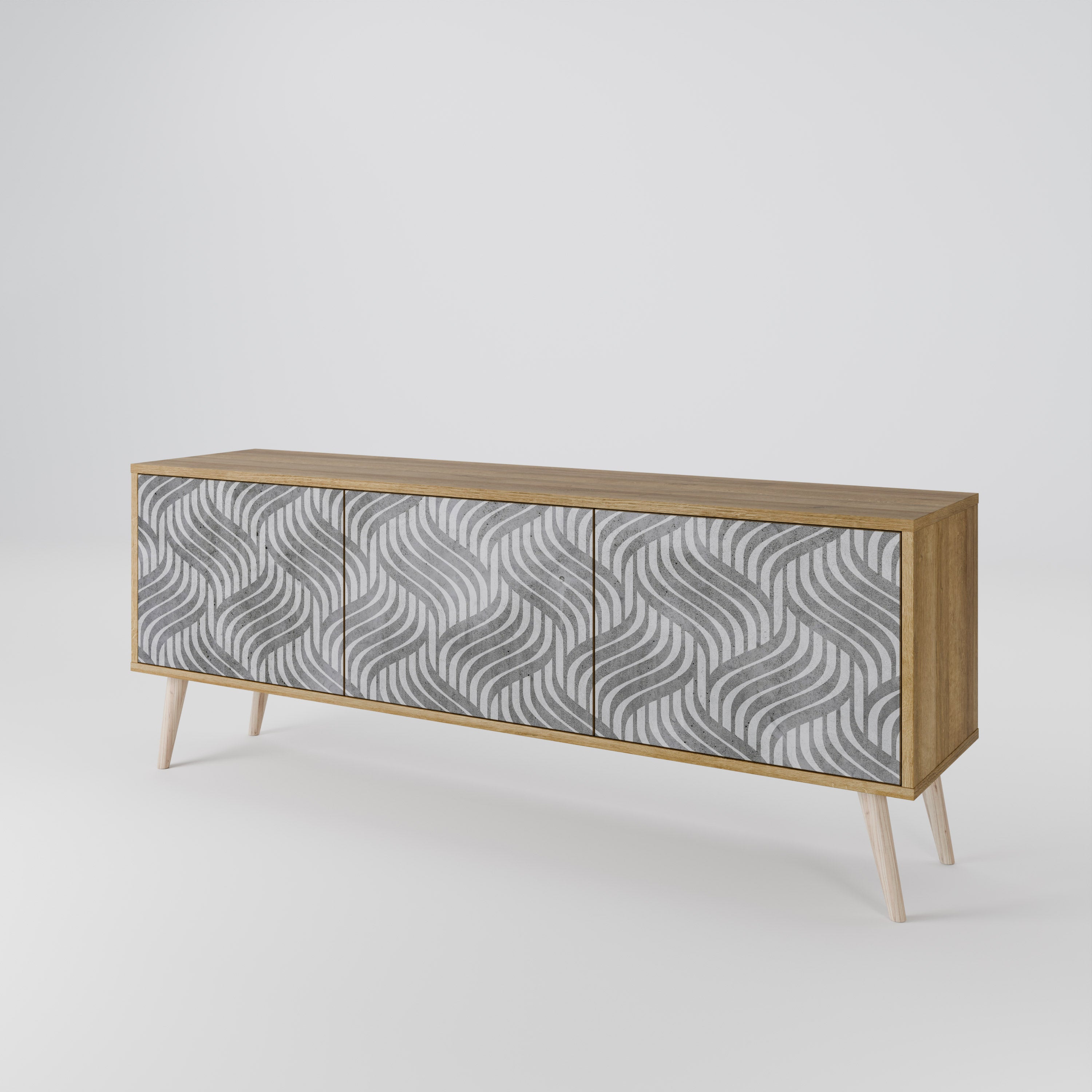 CONCRETE MOVEMENT Mueble de TV de 3 Puertas