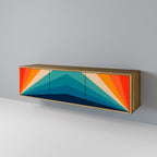 PRISM CONCUSSION Mueble de TV de 3 Puertas en Efecto Roble