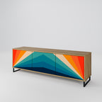 PRISM CONCUSSION Mueble de TV de 3 Puertas en Efecto Roble