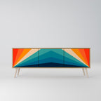 PRISM CONCUSSION Mueble de TV de 3 Puertas en Efecto Roble