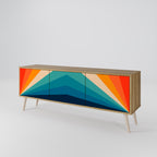 PRISM CONCUSSION Mueble de TV de 3 Puertas en Efecto Roble