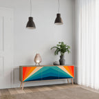 PRISM CONCUSSION Mueble de TV de 3 Puertas en Efecto Roble