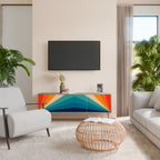 PRISM CONCUSSION Mueble de TV de 3 Puertas en Efecto Roble