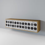 GHOSTLY GRADIENTS Mueble de TV de 3 Puertas en Efecto Roble