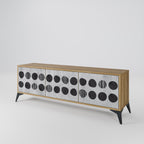 GHOSTLY GRADIENTS Mueble de TV de 3 Puertas en Efecto Roble