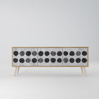 GHOSTLY GRADIENTS Mueble de TV de 3 Puertas en Efecto Roble