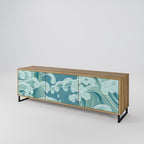 ASIAN SWAY Mueble de TV de 3 Puertas en Efecto Roble