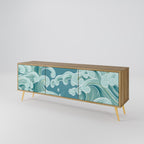 ASIAN SWAY Mueble de TV de 3 Puertas en Efecto Roble