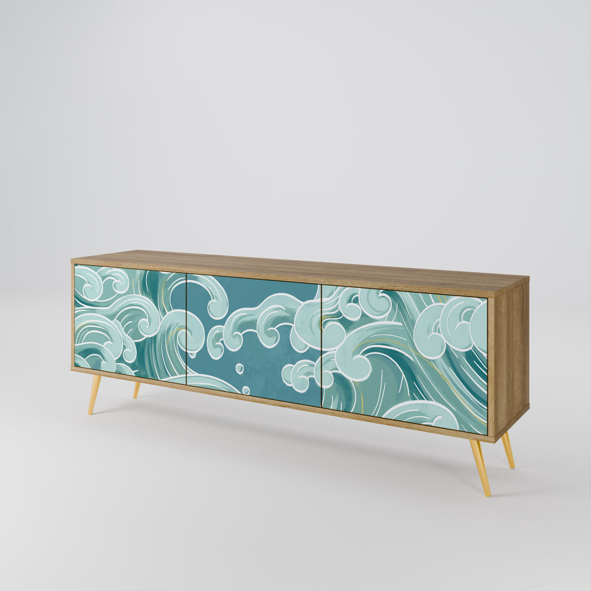 ASIAN SWAY Mueble de TV de 3 Puertas