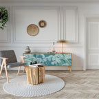 ASIAN SWAY Mueble de TV de 3 Puertas en Efecto Roble