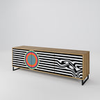 SPECTRA SHOWCASE Mueble de TV de 3 Puertas en Efecto Roble