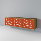 COURAGE MOLD Mueble de TV de 3 Puertas en Efecto Roble