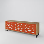 COURAGE MOLD Mueble de TV de 3 Puertas en Efecto Roble