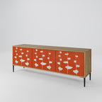 COURAGE MOLD Mueble de TV de 3 Puertas en Efecto Roble