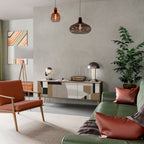 DELICATE MEMENTO Mueble de TV de 3 Puertas en Efecto Roble