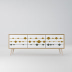 VIVID TONE Mueble de TV de 3 Puertas en Efecto Roble