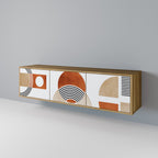 CIRCLE RHYTM 3-Door TV Stand in Oak Effect