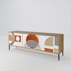 CIRCLE RHYTM 3-Door TV Stand in Oak Effect