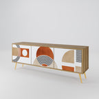 CIRCLE RHYTM 3-Door TV Stand in Oak Effect