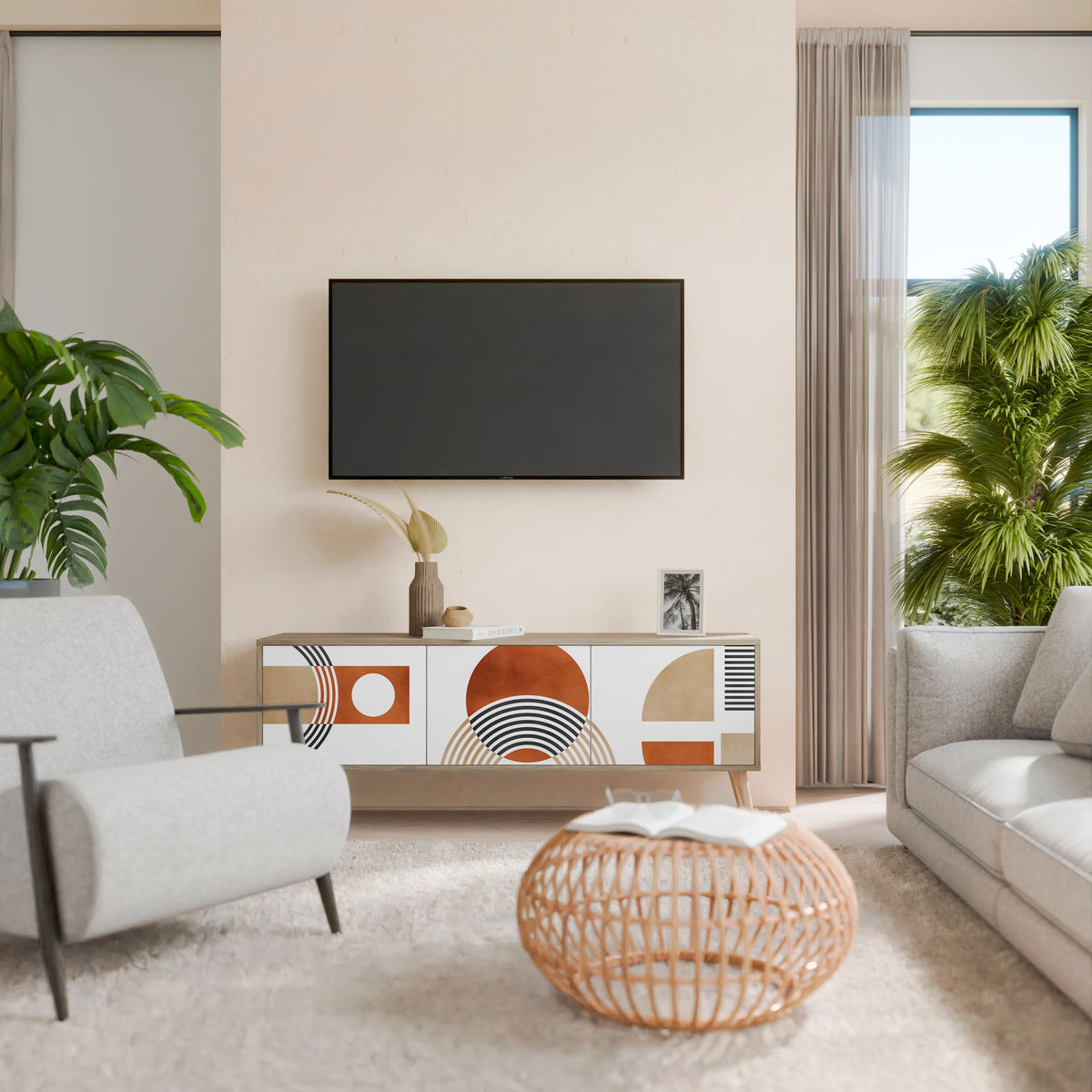CIRCLE RHYTM 3-Door TV Cabinet