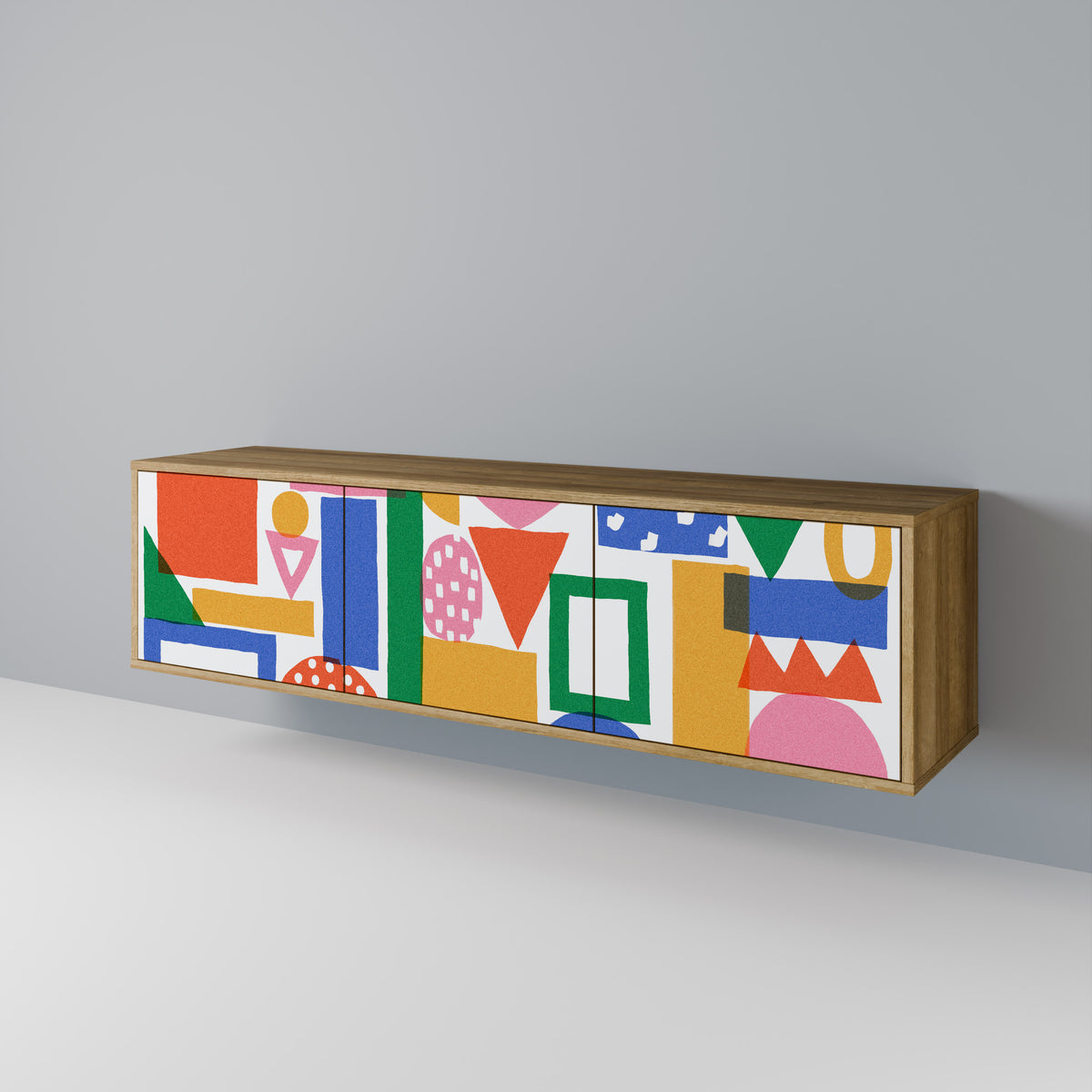 GEOMETRIC GLIMMER Mueble de TV de 3 Puertas
