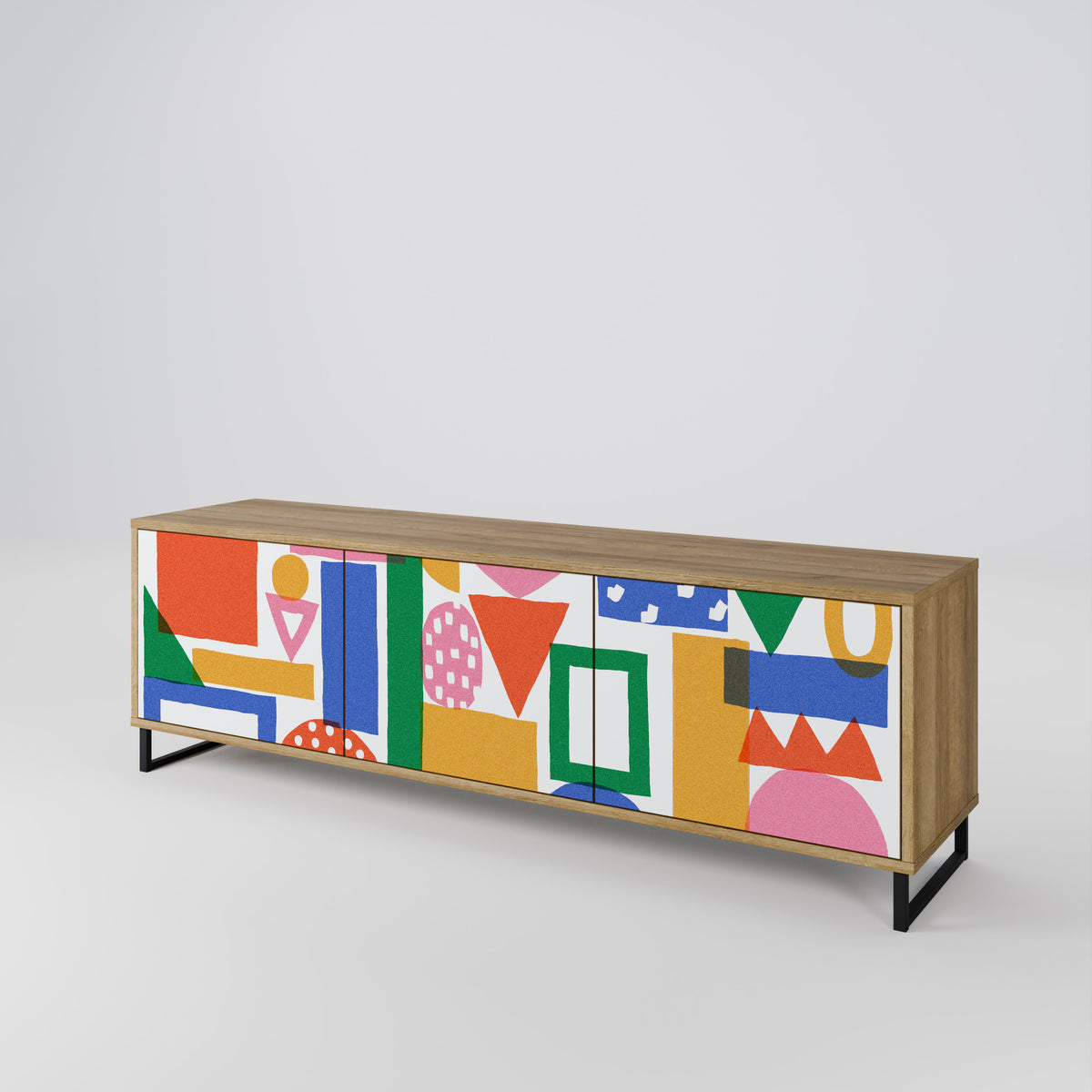 GEOMETRIC GLIMMER Mueble de TV de 3 Puertas