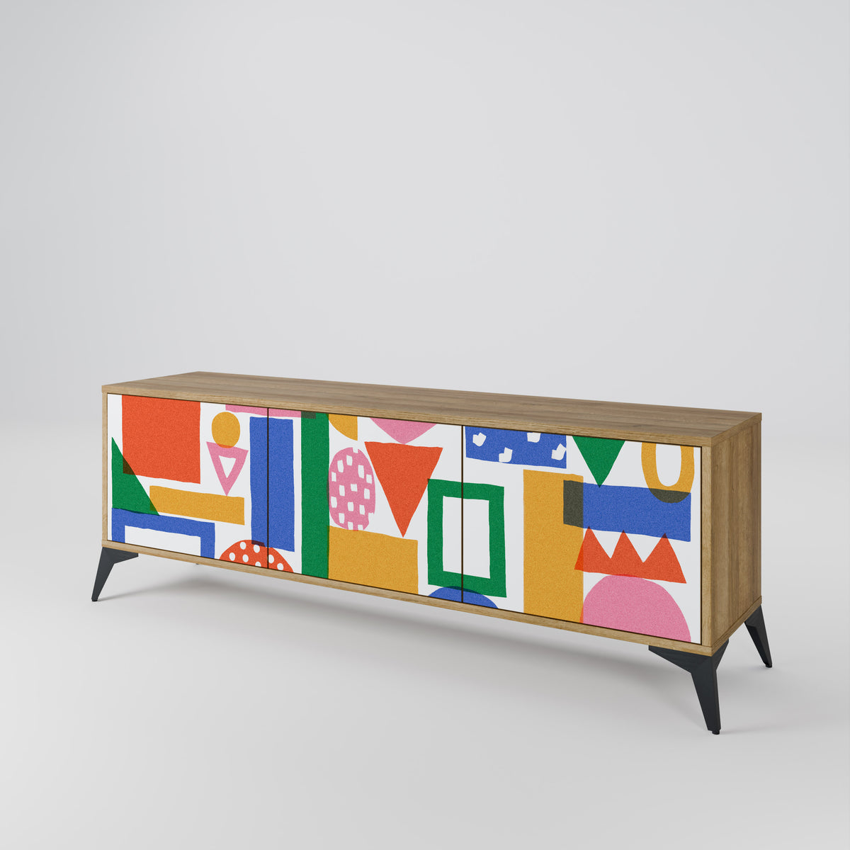 GEOMETRIC GLIMMER Mueble de TV de 3 Puertas