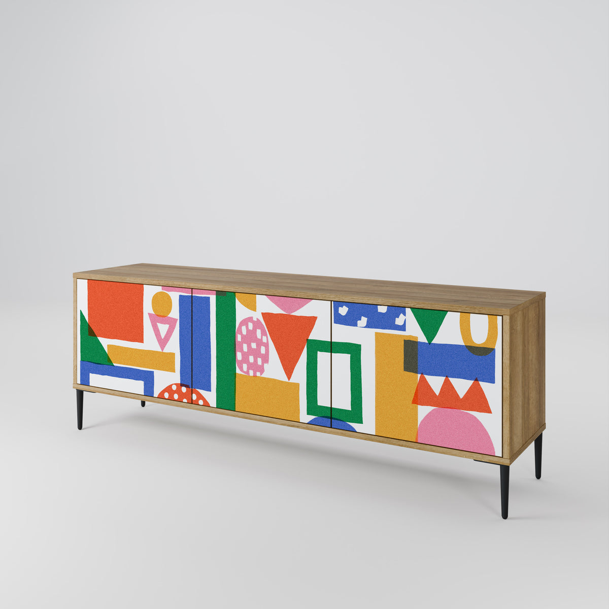GEOMETRIC GLIMMER Mueble de TV de 3 Puertas