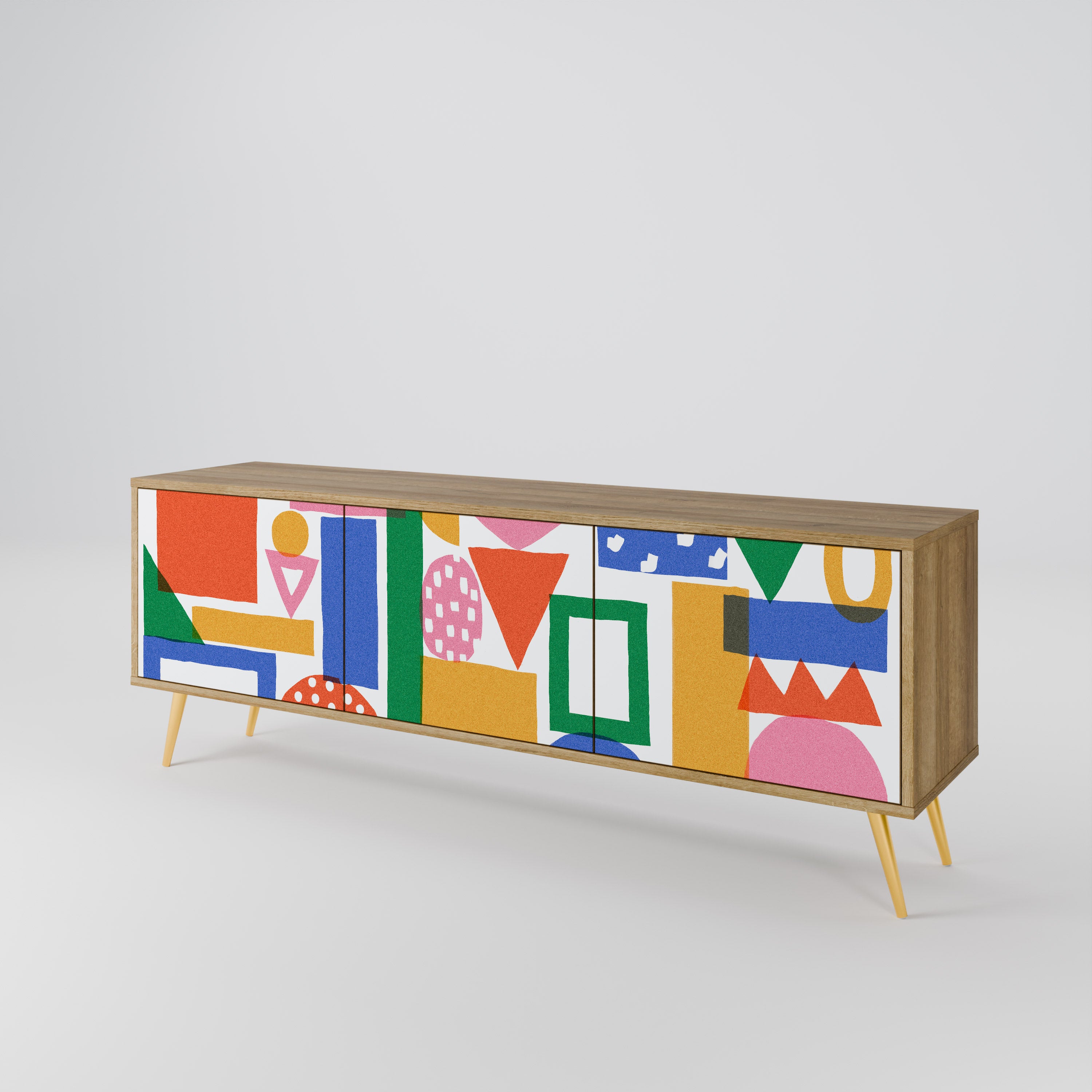 GEOMETRIC GLIMMER 3-Door TV Cabinet