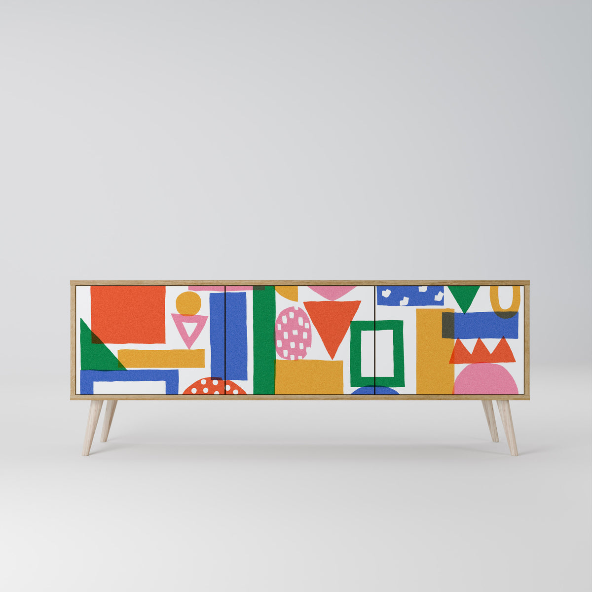GEOMETRIC GLIMMER Mueble de TV de 3 Puertas