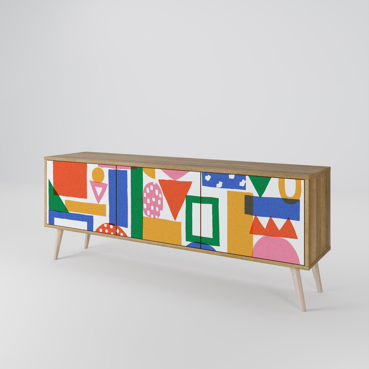 GEOMETRIC GLIMMER Mueble de TV de 3 Puertas