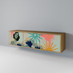 KANAGAWA BEAUTY 3-Door TV Stand in Oak Effect